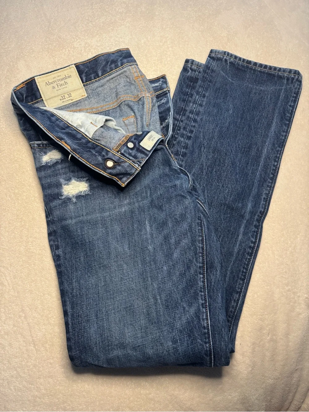 Abercrombie & Fitch Men's Medium Blue Skinny-Leg Jeans